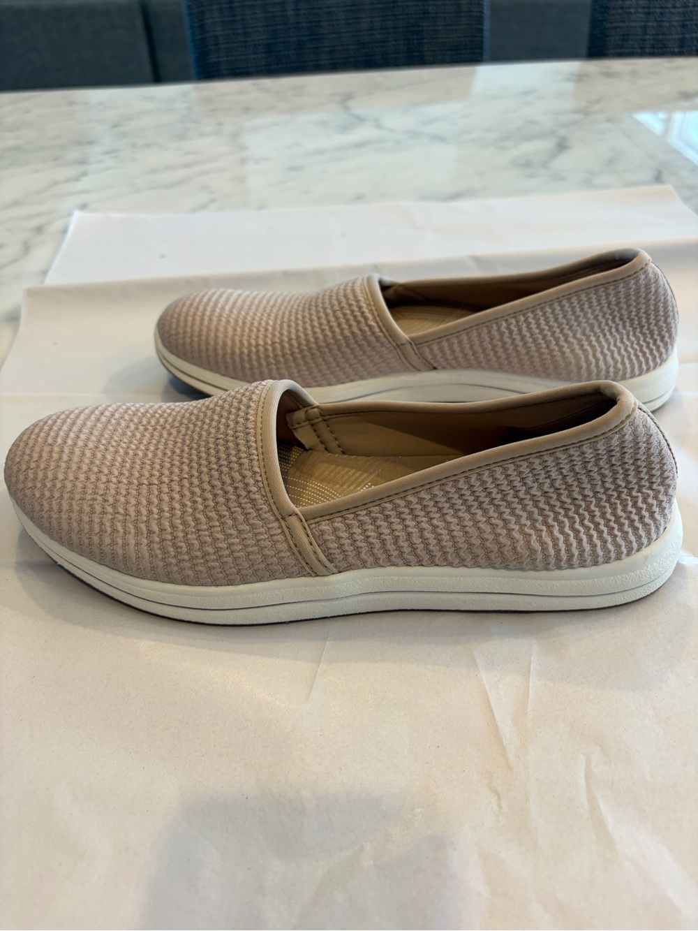 Clarks Cloudsteppers Slip-On Sneakers in Beige